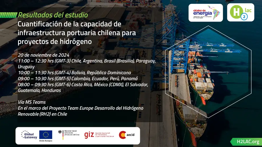 H2LAC y GIZ revelan el potencial de los puertos chilenos para el hidrógeno verde